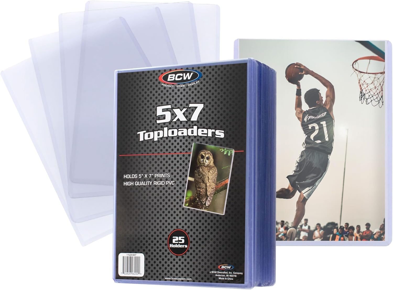 BCW 5 x 7 - Topload Holder (25 Holders/Pack) - Photo, Picture, Photograph Display - Baseball, Football, Basketball, Hockey, Golf, Single Sports Cards Top Load - Sportcards Card Collecting Supplies
