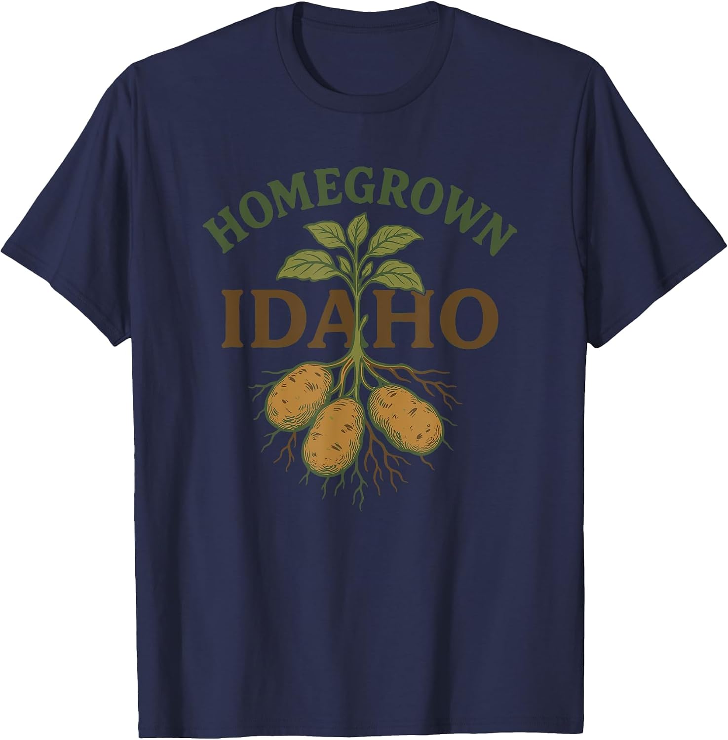 Idaho Farmer Homegrown Potato Roots Design T-Shirt image 4