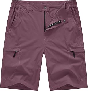 BASUDAM Men's Cargo Hiking Shorts Stretch Quick Dry Lightweight Work Shorts 6 Pockets for Camping Travel