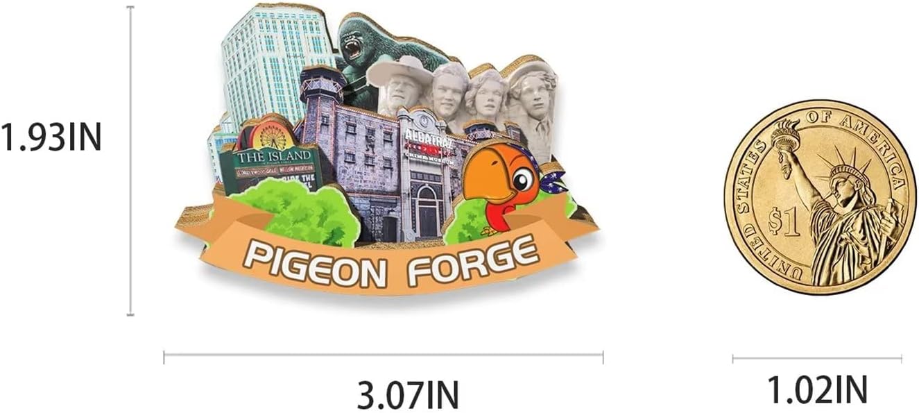 USA Pigeon Forge Magnet Fridge Magnet Wooden 3D Landmarks Travel Collectible Souvenirs Decoration Handmade2 image 3