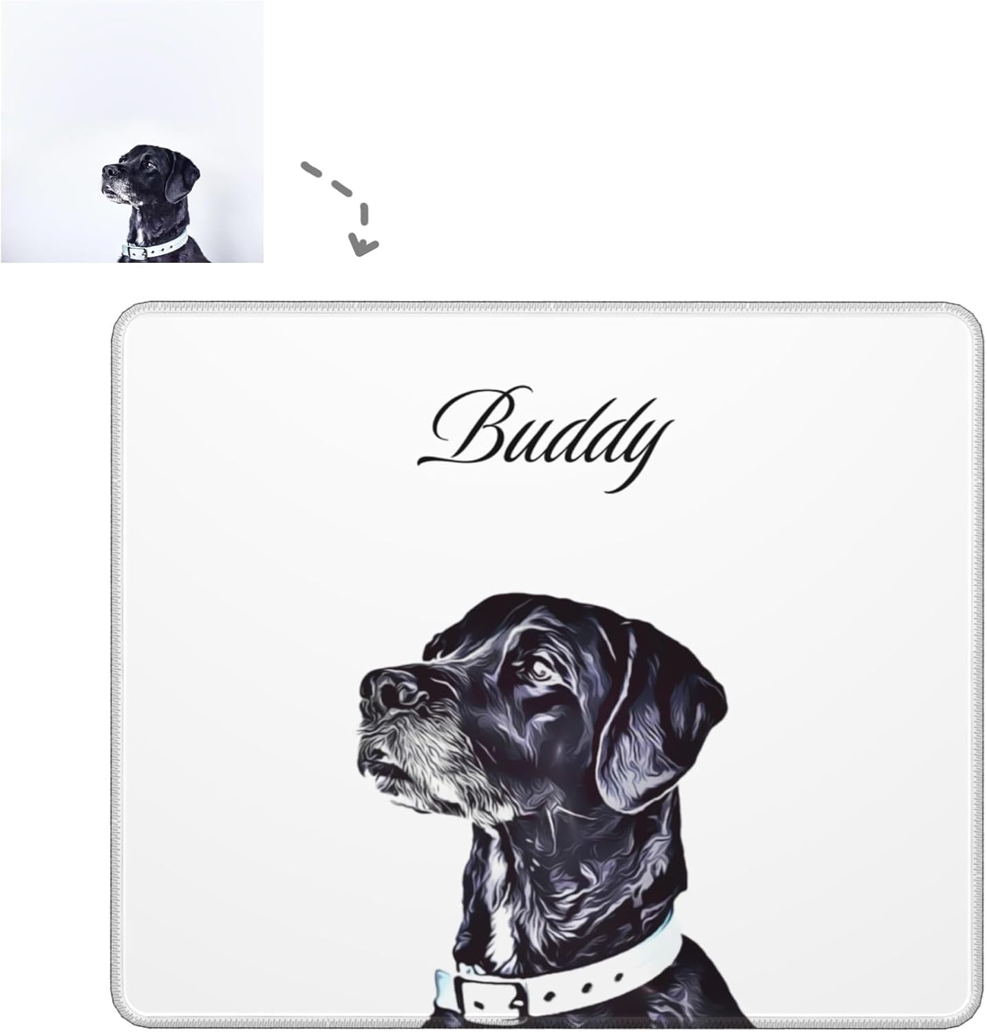 Custom Pet Mouse Pad, Personalized Pet Portrait Mouse Pad, 16" x 29.5" Dog Cat Photo Mousepad Non-Slip Rubber Desk Mat for Office Home Decor - Pet Photo on Mouse Pad - Customized Gifts for Pet Lovers
