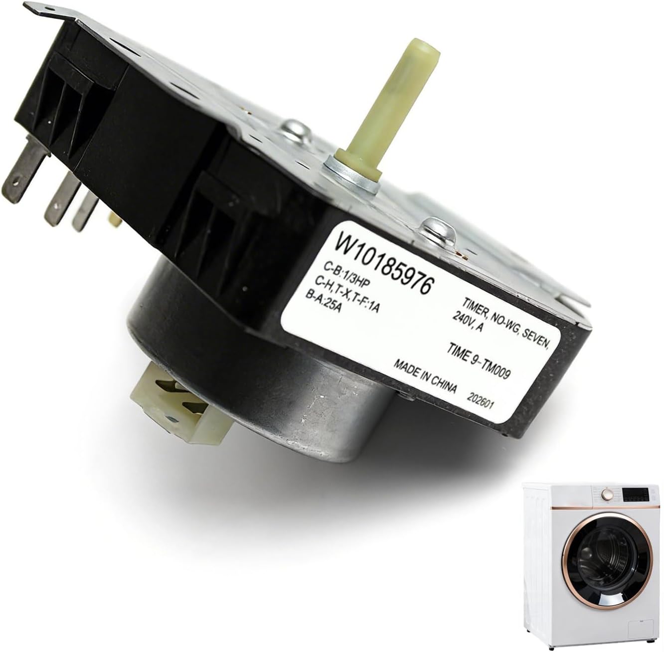 W10185976 Dryer Timer Compatible with Whirlpool WED4700YQ0, WED4890XQ0, WED4890XQ1, Kenmore 11060022010, 1106062110, Replace WPW10185976 WPW10185976VP, 1481703, AP6016539, PS11749829, EAP11749829