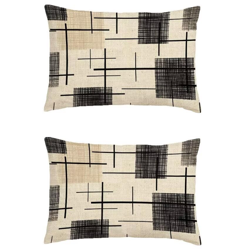 Housse de coussin 60x80cm noir pour embellir le patio en automne