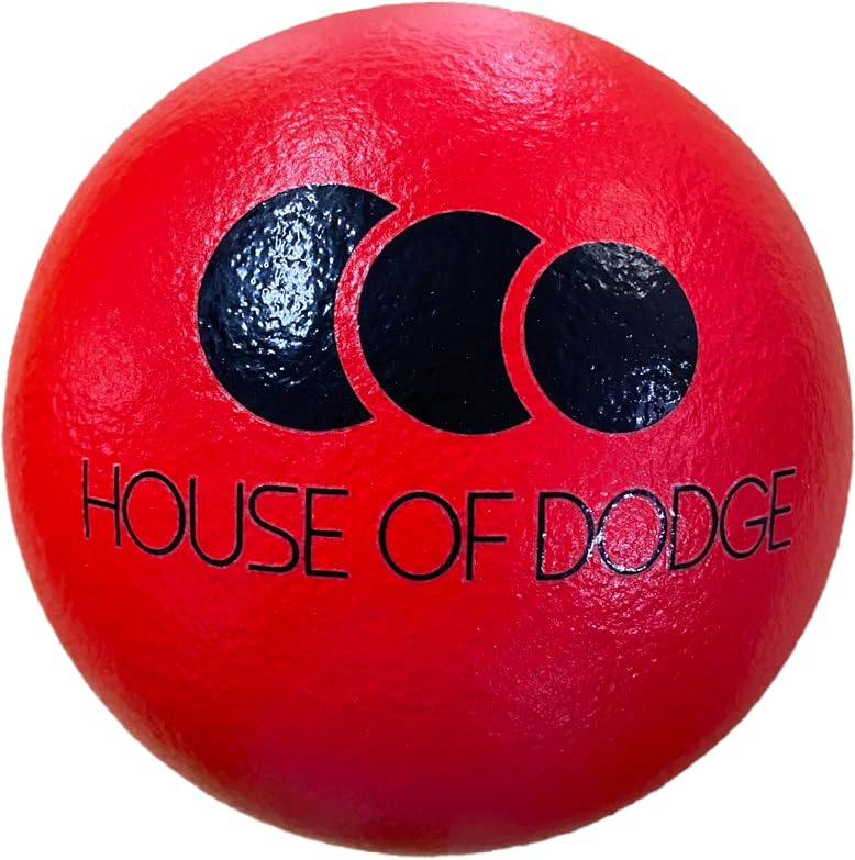 House of Dodge Foam Dodgeball - Pack of 6 Junior foam dodgeballs, suitable for Schools, Sports Halls & Clubs (Red) PU foam ball with PU foam skin - Safe to Play - British Standards