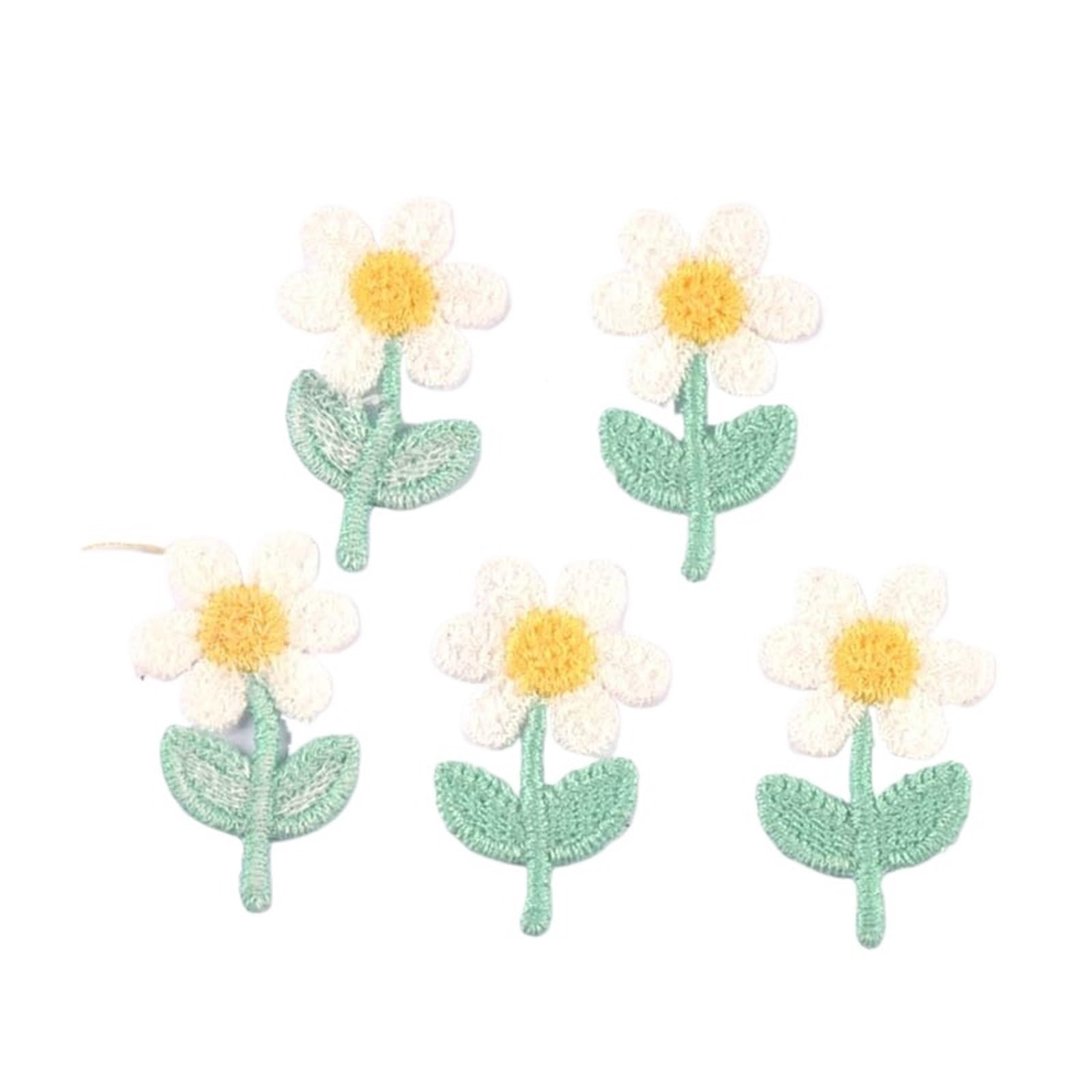 Wtaxbh Color4 Iron On Patches 60Pcs/Lot 23X36mm Mini Flower Appliques For Diy Hat Clothes Sewing Supplies Headwear Decor Sew-On Patches(Color4)