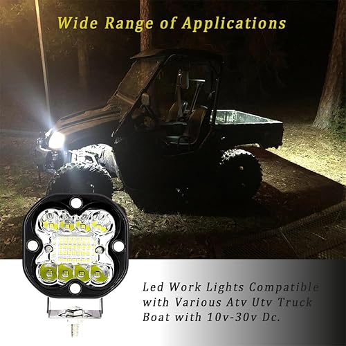 Miniatura 2 de Paquete de 2 luces LED para cápsulas, 3 pulgadas, 66 W, luces LED de conducción con haz combinado de inundación puntual, barras de luz automotriz