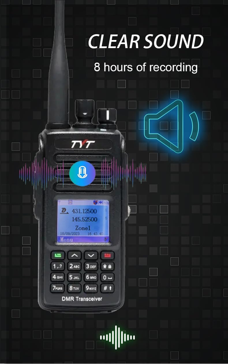 TYT MD-UV390 Plus 10W GPS Digital Two Way Radio Waterproof IP67 Walkie Talkie with AES256 Encryption Dual Band DMR Radio