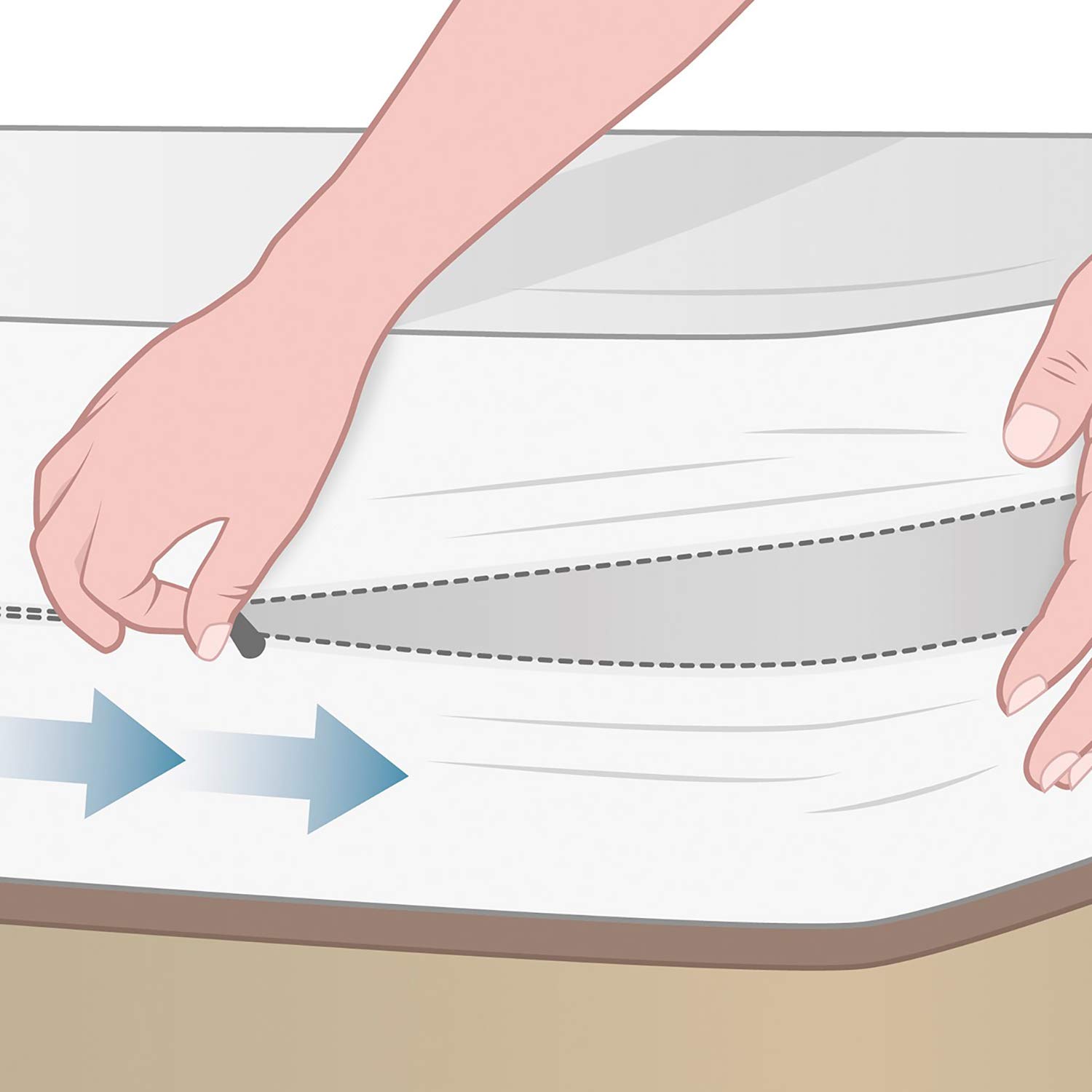 PIKOLIN Home - Funda de Colchón 150 x 190/200 cm de Punto y Antiácaros con Cremallera en U - Protector Colchón Transpirable y Antialérgico, Cubre los 6 Lados, Ajustable hasta 25 cm - Cama de 150 cm