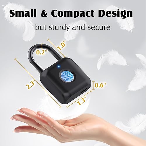 Miniatura 6 de Pothunder Candado de huellas dactilares, candado inteligente, cerradura de casillero, cerradura de combinación, bloqueo de huellas dactilares con