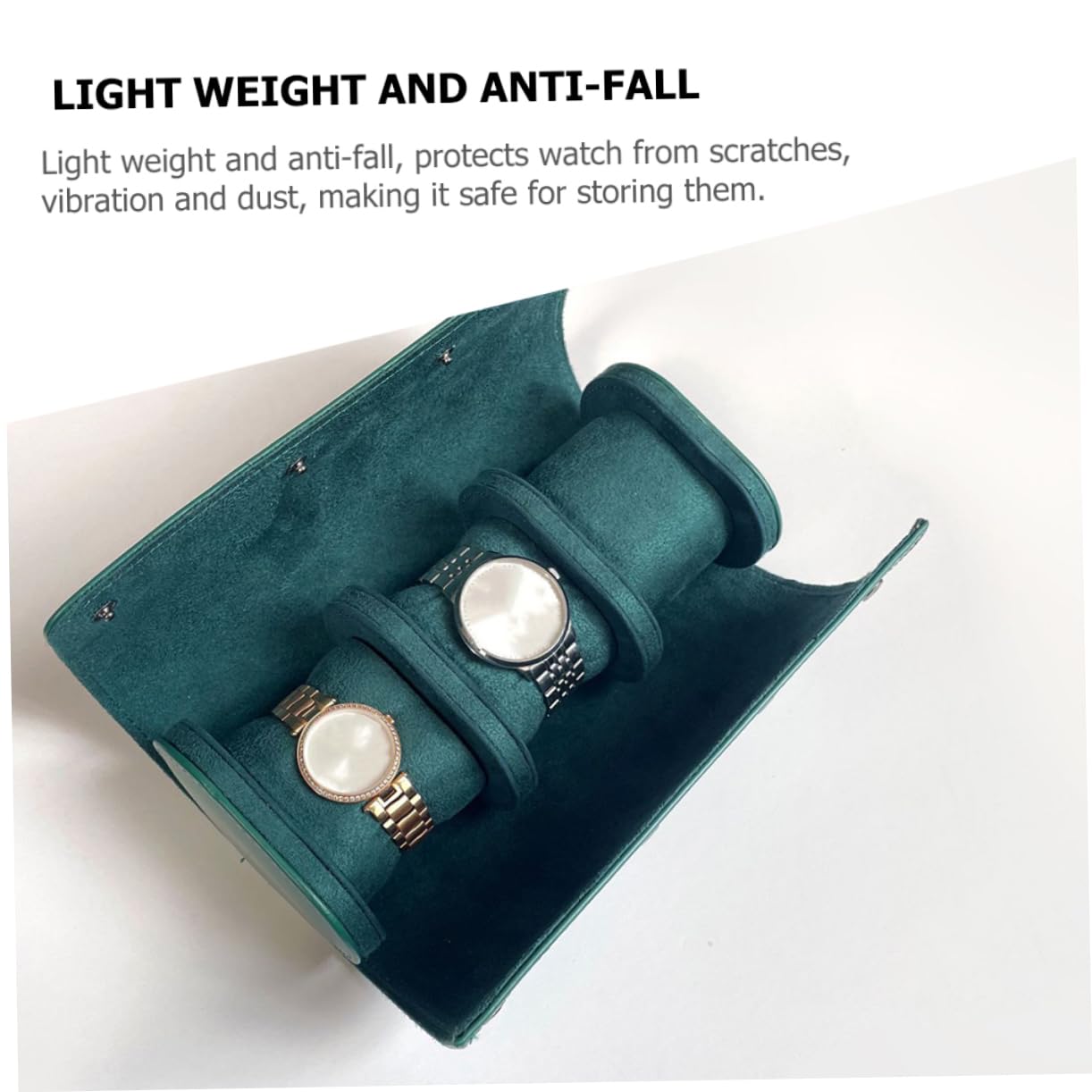 COLLBATH Custodia Portatile Viaggio Orologio da Pu Verde | Organizer Compatto, Protezione Antiurto e Leggera, Adatto a Orologi e Piccoli Gioielli