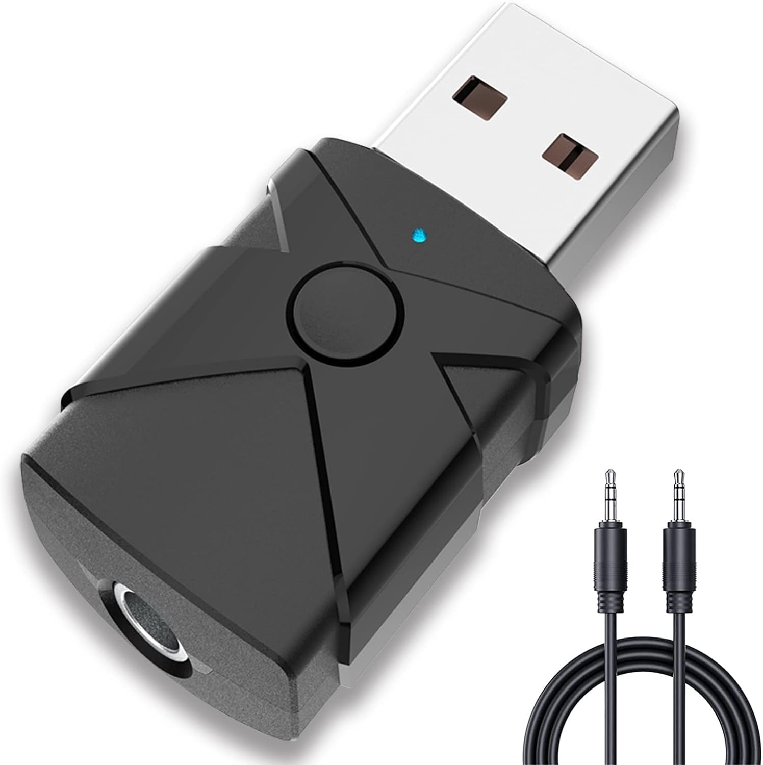 Transmisor y Receptor Bluetooth 5.2 5 en 1 - Adaptador de Audio AUX Con Conector de 3.5 mm Para Coche, PC, TV, Estéreo - Mini Inalámbrico
