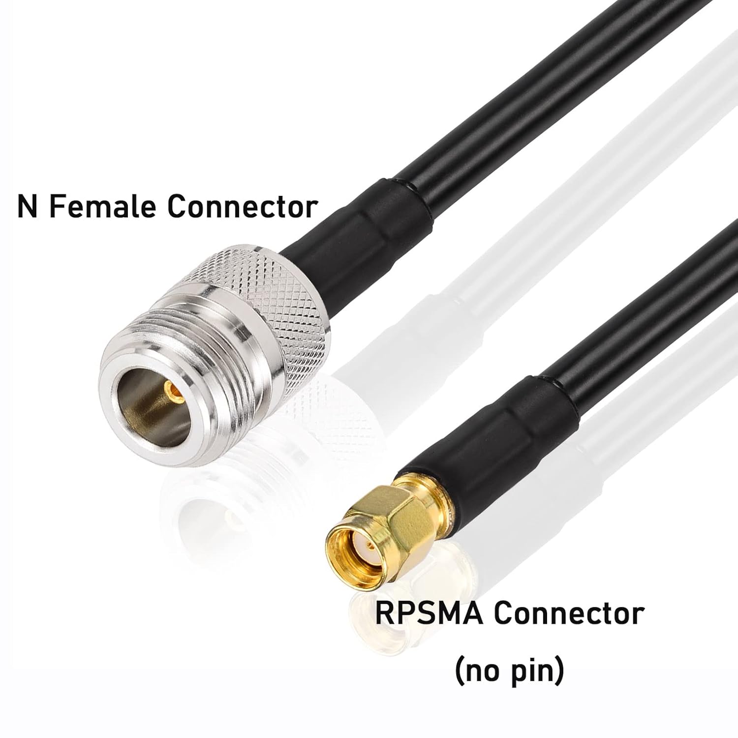 Superbat N to RPSMA Cable, Low Loss RG8x Cable 50ft, Type N Female to RPSMA Male Cable for Bobcat HNT Helium Miner Hotspot Gateway Lora Antenna etc.