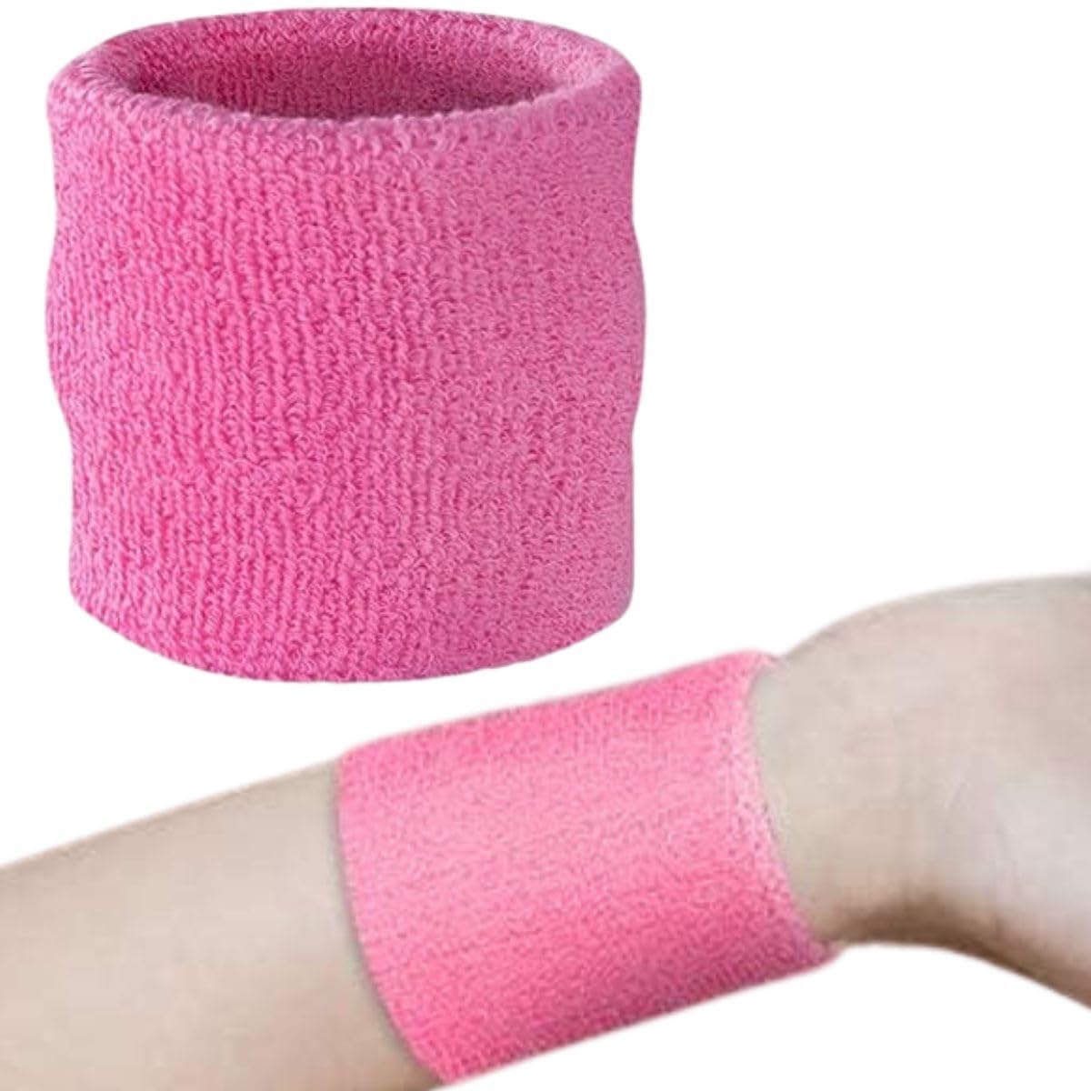 Comfortable Sweat Wrist Band for Women Super Absorbent Fashion Cotton Sweatband for Girls Woman Gym Workout Sports Pink One Piece High Elasticity Thick Terry Fabric Professional Grade Athletic Gear-image-42