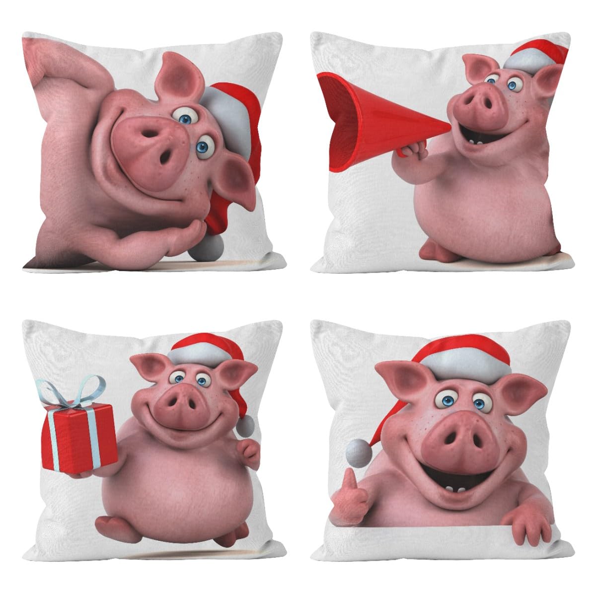 Taie d'oreiller de sol cochon de dessin animé pour chambre d'enfant