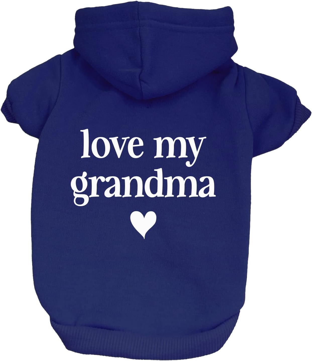 Love My Grandma Mother's Day, Valentine's Day Dog Hoodie Fleece Lined Pullover Sweatshirt with Leash Hole (Royal Blue, 5X-Large 399)