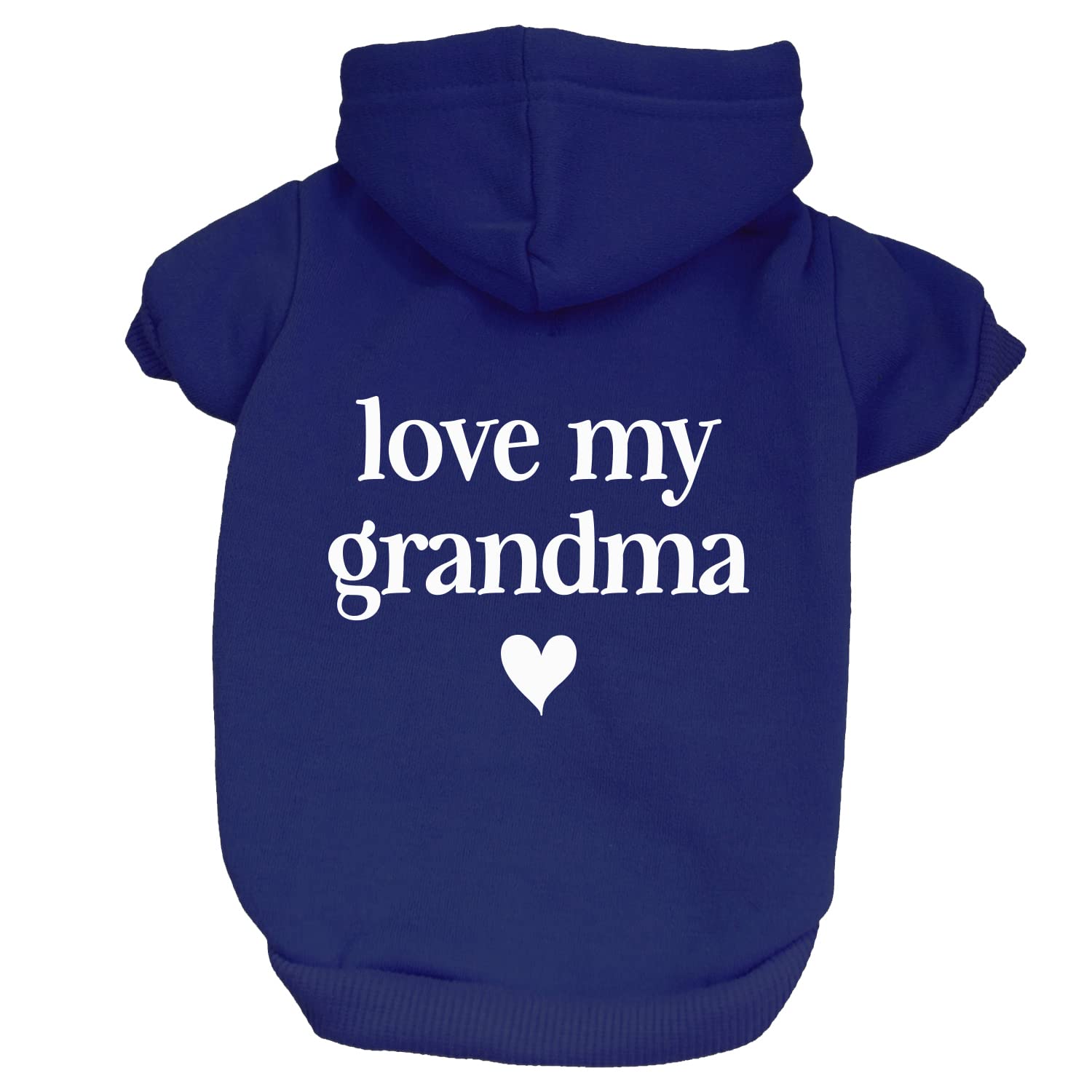 Love My Grandma Mother's Day, Valentine's Day Dog Hoodie Fleece Lined Pullover Sweatshirt with Leash Hole (Royal Blue, X-Large 399)