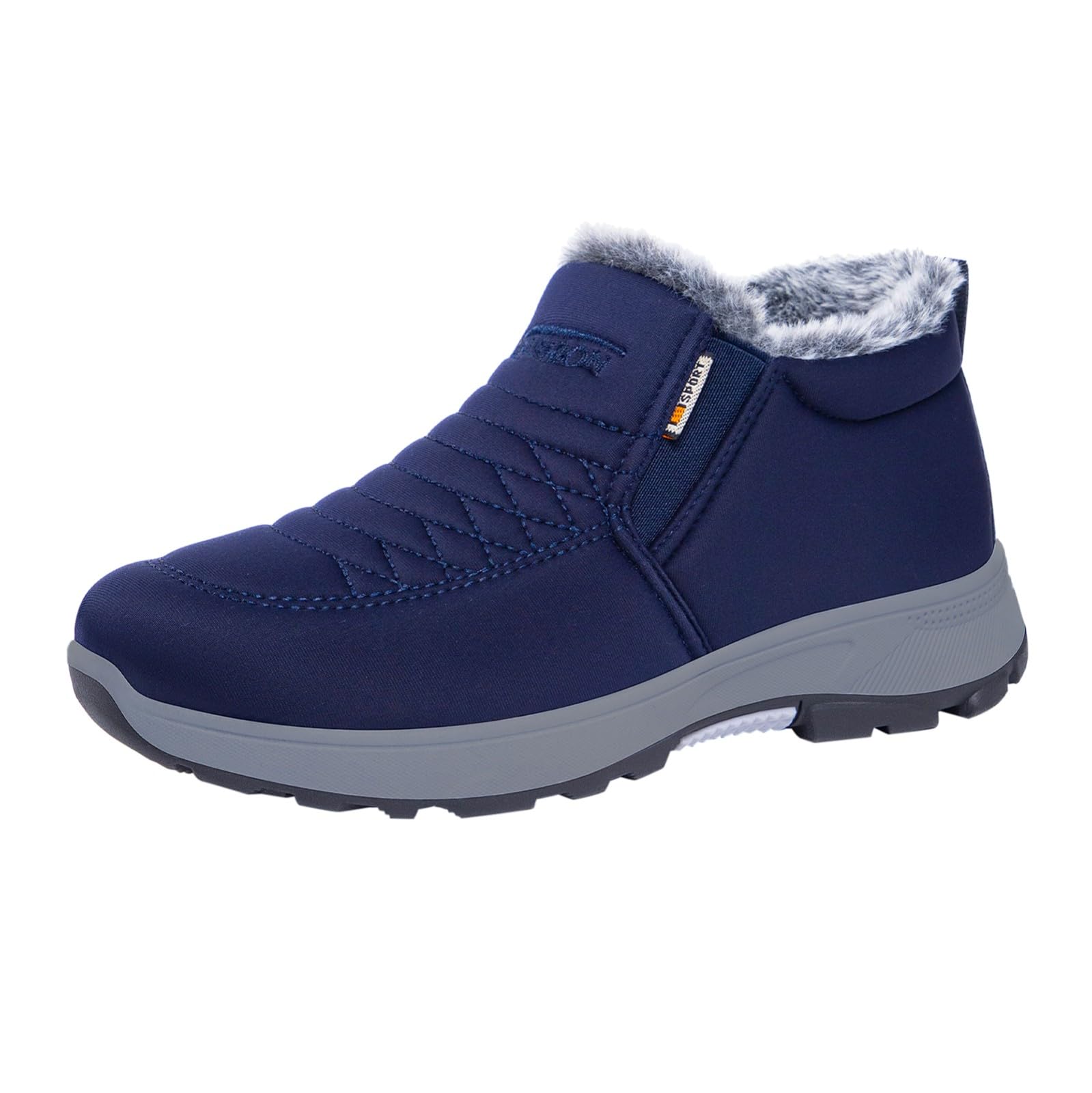 Women's Cozy Winter Waterproof Anti-Slip Orthopedic Boots Anti-Slip Cold-Resistant Shoes Plush Lightweight Footwear Thicken Fleece Shoes Memory Foam Comfortable Footwear for Middle and Elderly Blue