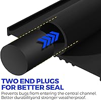 Vista 5 de Holikme sellos de puerta de garaje inferiores de goma, sello de puerta de garaje de goma flexible, rampas de umbral de puerta, kit de sellado