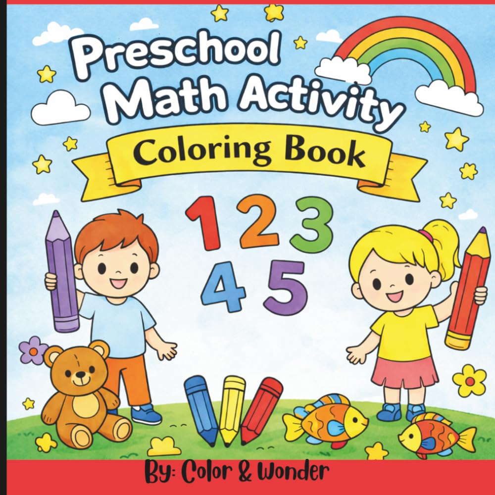 Preschool Math Activity Coloring Book