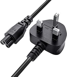 ABC Products® C5 Cloverleaf Mickey Mouse Power Supply Adapter Cord Mains Cable Lead UK Plug for Laptop Acer Dell HP Compaq Sony Toshiba Vaio Delta etc 1.8M Long