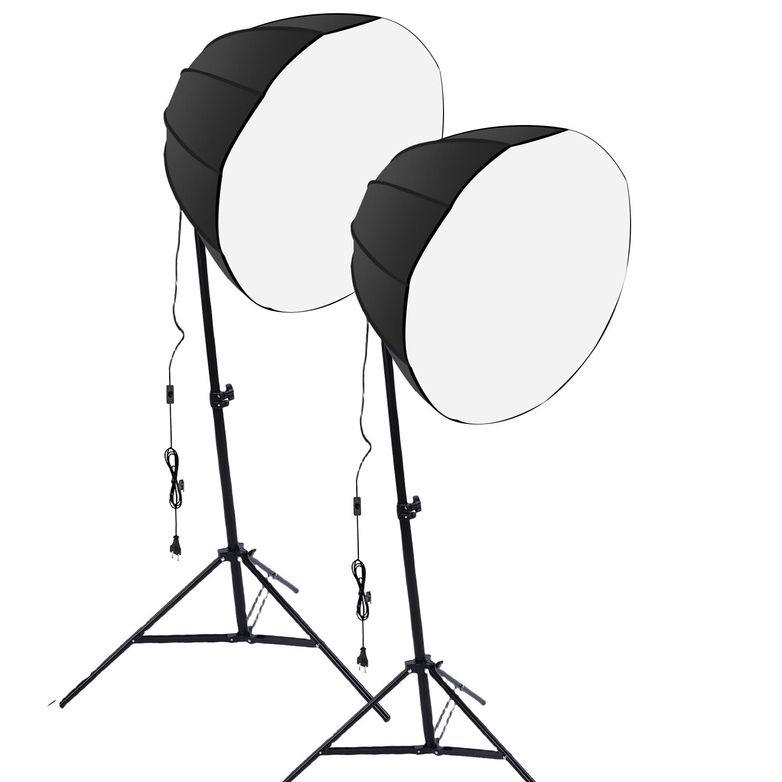 Generic Kit Luci Fotografiche Softbox Aggiornato da 85 W per Attrezzature da Studio Fotografico per Interni in Streaming Live per Ritratti con Telecomando (Spina europea)