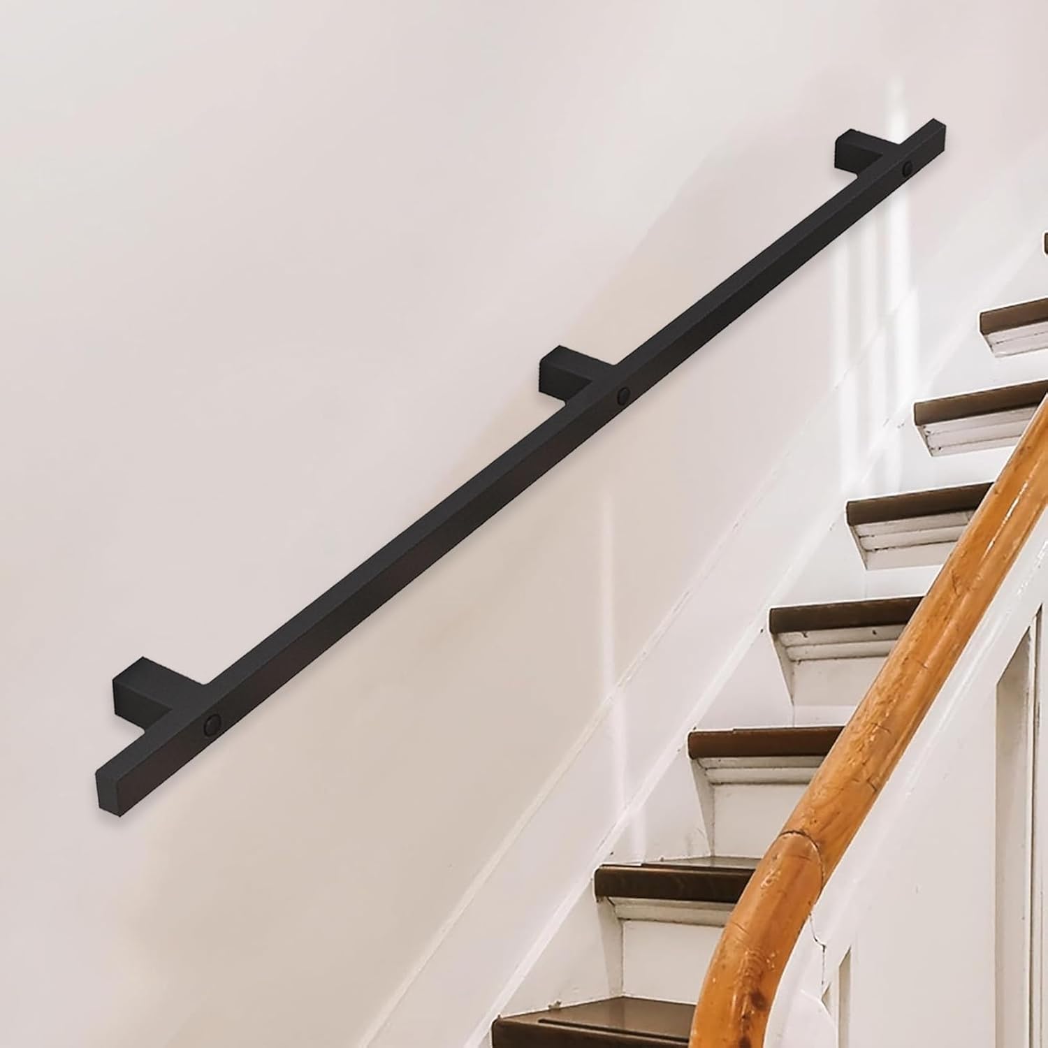 Black Metal Staircase Banister Hand Rails - 3m/3.6m/4m/4.5m, Handrail ...