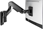 Pegzone Dual Wall Mount Monitor Arm for 17-49" Ultrawide Screens, Heavy Duty Full Motion Gas Spring Wall Mount Stand Holds up to 44 LBS, Computer Monitor Mount Compatible with 75/100 VESA, Black