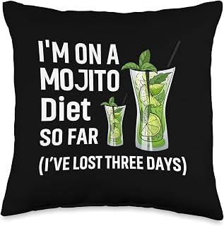 I'm on a Mojito Diet so far Sarcastic Adult Humor Throw Pillow