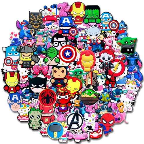 35 50 100Pcs Cartoon Random Shoe Decoration Charms for Croc Clog, Cute No-Repeat Different Charms Accessories (35Pcs)