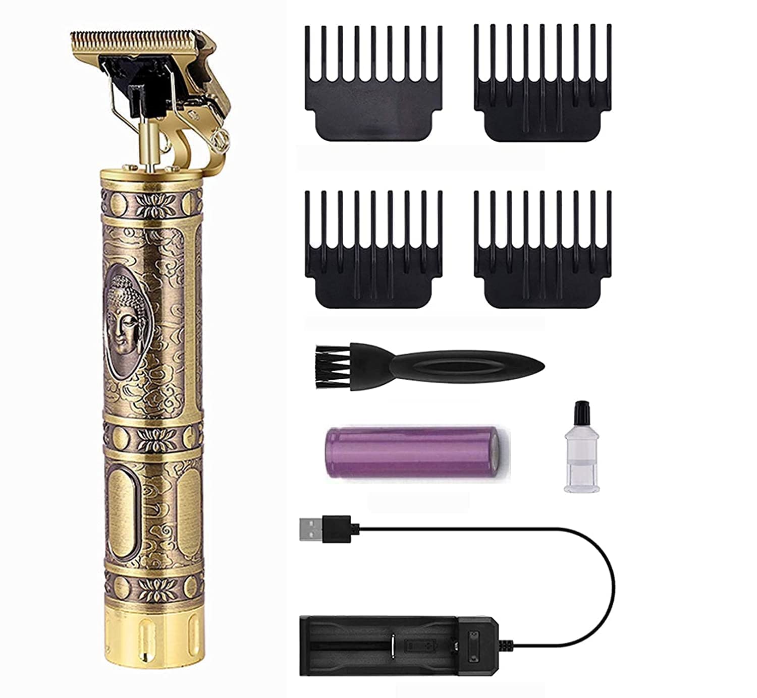EVERSTRONG Corded Electric Hair Trimmer For Men Buddha Style Trimmer, Professional Hair Clipper, Adjustable Blade Clipper, Hair Trimmer and Shaver (Golden)-image-16