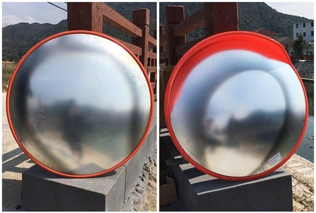 Blind Spot Mirror Transportation Facilities Safety Mirror,City Road Traffic Mirror Rainproof Sunscreen Convex Mirror Plastic Durable Spherical Mirror/45Cm