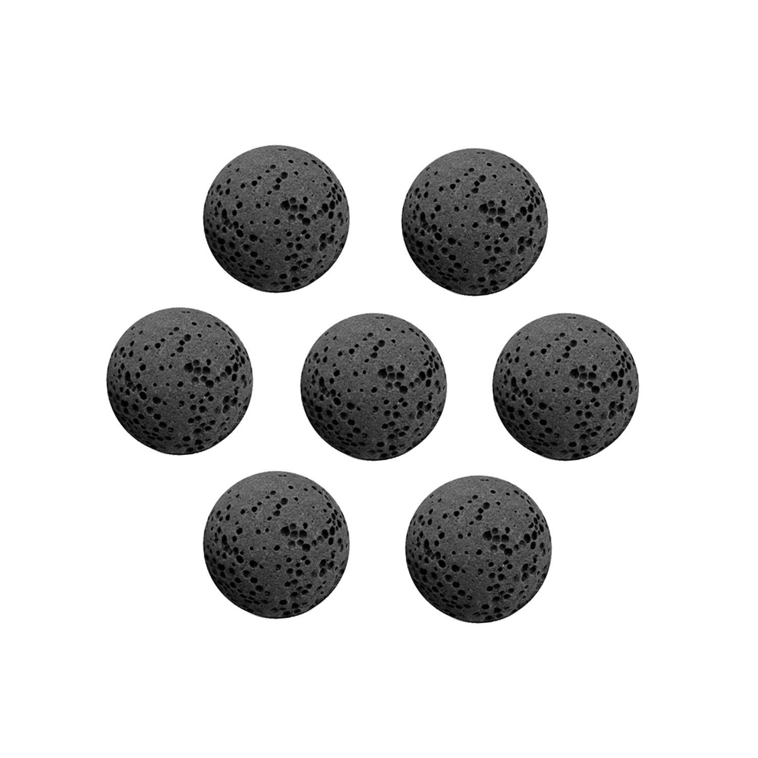INFUSEU 7 Pack Natural Lava Stone Rock Round Energy Ball for Aromatherapy Essential Oil Essential Oil Pendant Necklace Locket Bracelet Earrings Jewelry Making Findings Accessories