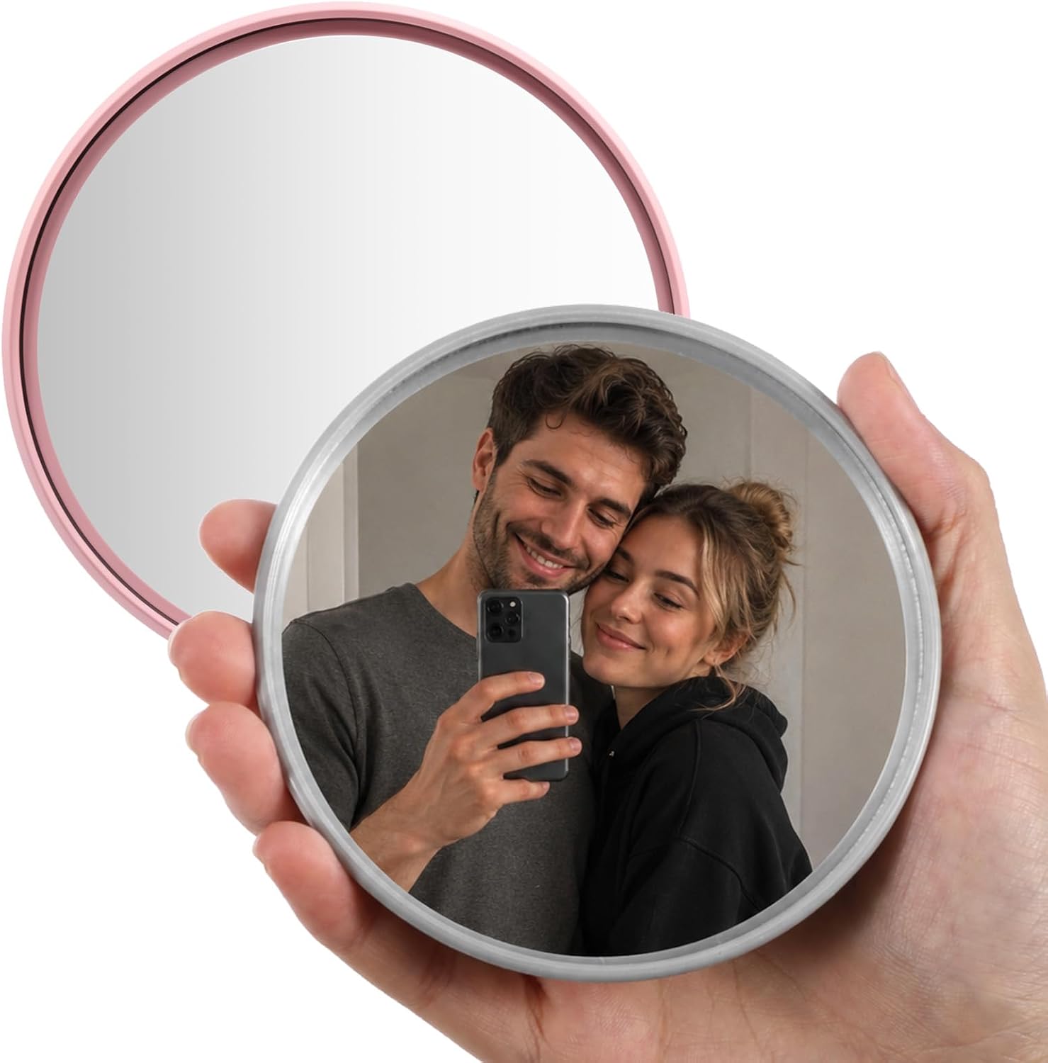 Convex Mirror 2 Pcs Portable Travel Selfie Convex Round Mirror 3.74inch
