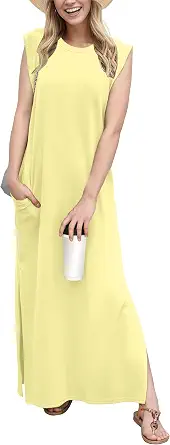 GRECERELLE 2026 Women Year-Round Casual Maxi Dress with Pockets