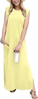 GRECERELLE Women's Loose Maxi Dress with Pockets