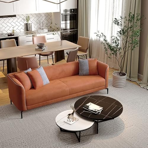 Mkmkl Simple Modern Small Apartment Living Room Single Double Technology Fabric Sofa Combination Sofa (Color : Orange (Sponge), Size : 1.4Meters) #TOP3