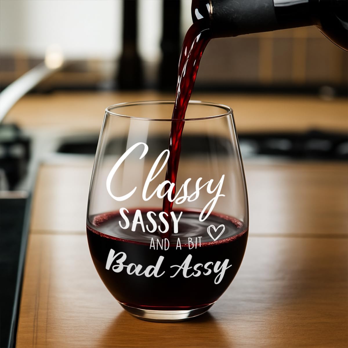 Funny Stemless Wine Glass Birthday Gifts for Women,Gag Thank You gifts for Her,Mom,Daughter,Niece,Sister,Friends,Coworker, Classy, Sassy And A Bit Bad Assy,Cute Wine Glasses for Christmas -39 - Image 6