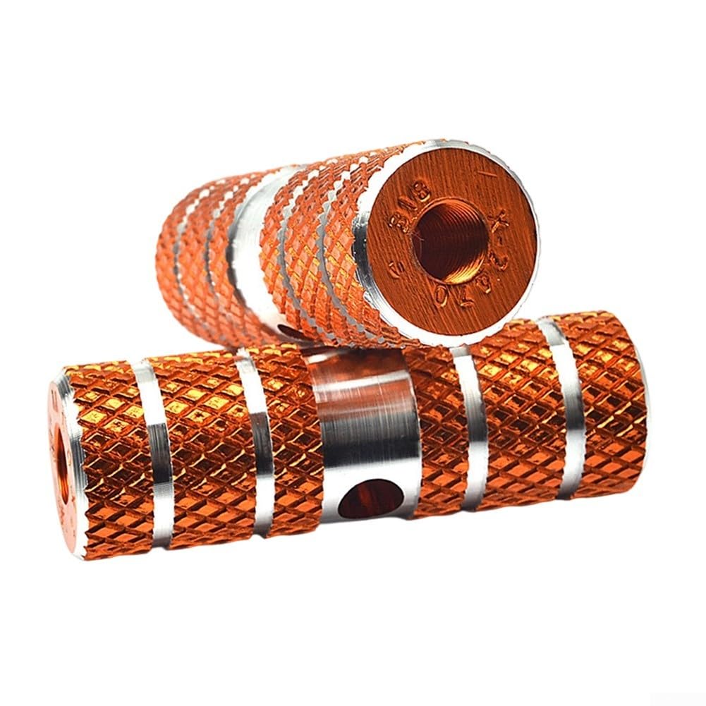 GLOBALHUT 2 Pairs of Sturdy Aluminum Alloy Bike Pegs for and For Mountain Biking Anti Slip Features (Orange)