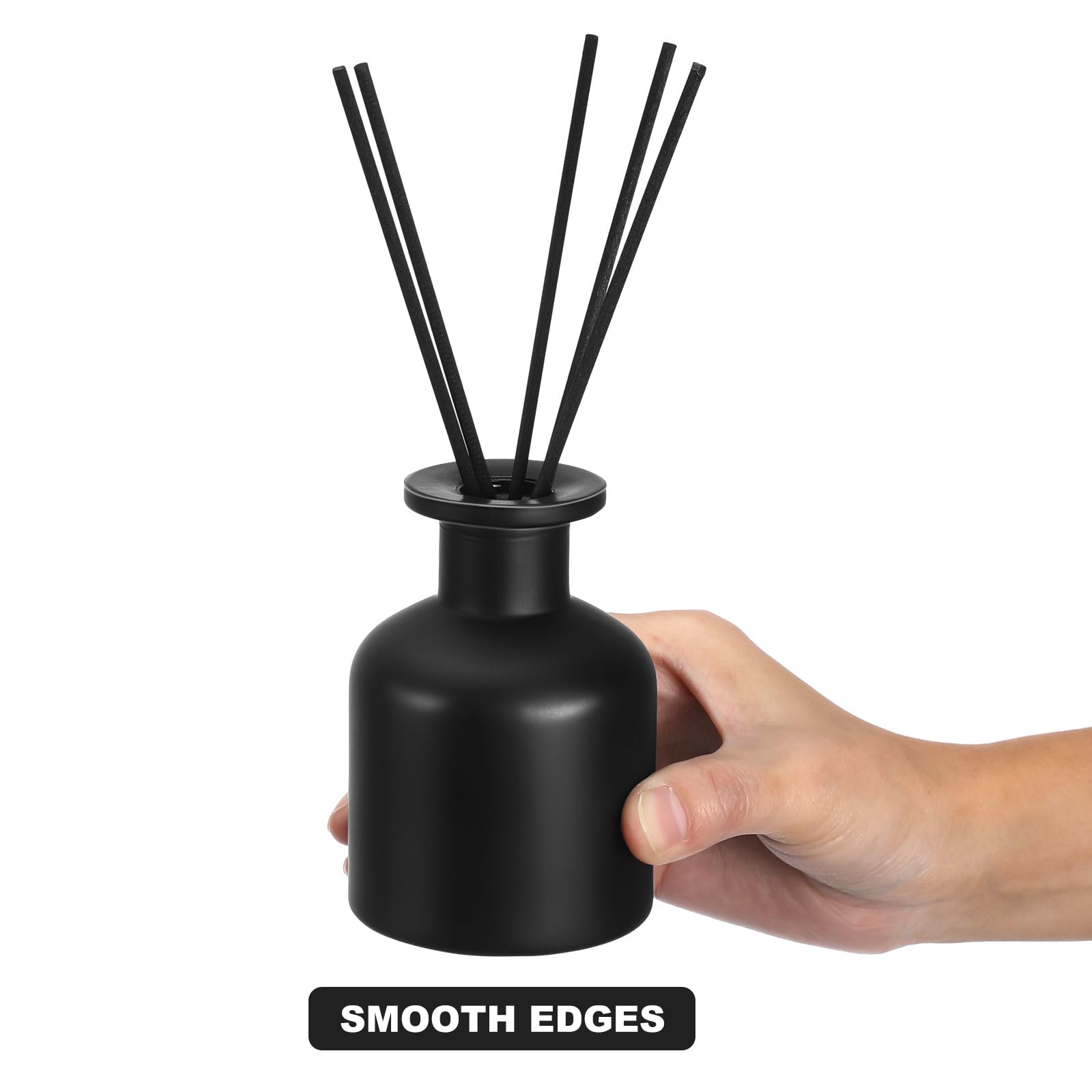 Happyyami Diffusore di Profumo in Vetro Opaco Nero 150 Ml, Confezione da 2 Flaconi, per Aromaterapia in Bagno e Auto, Accessori per Decorazioni Fai da Te