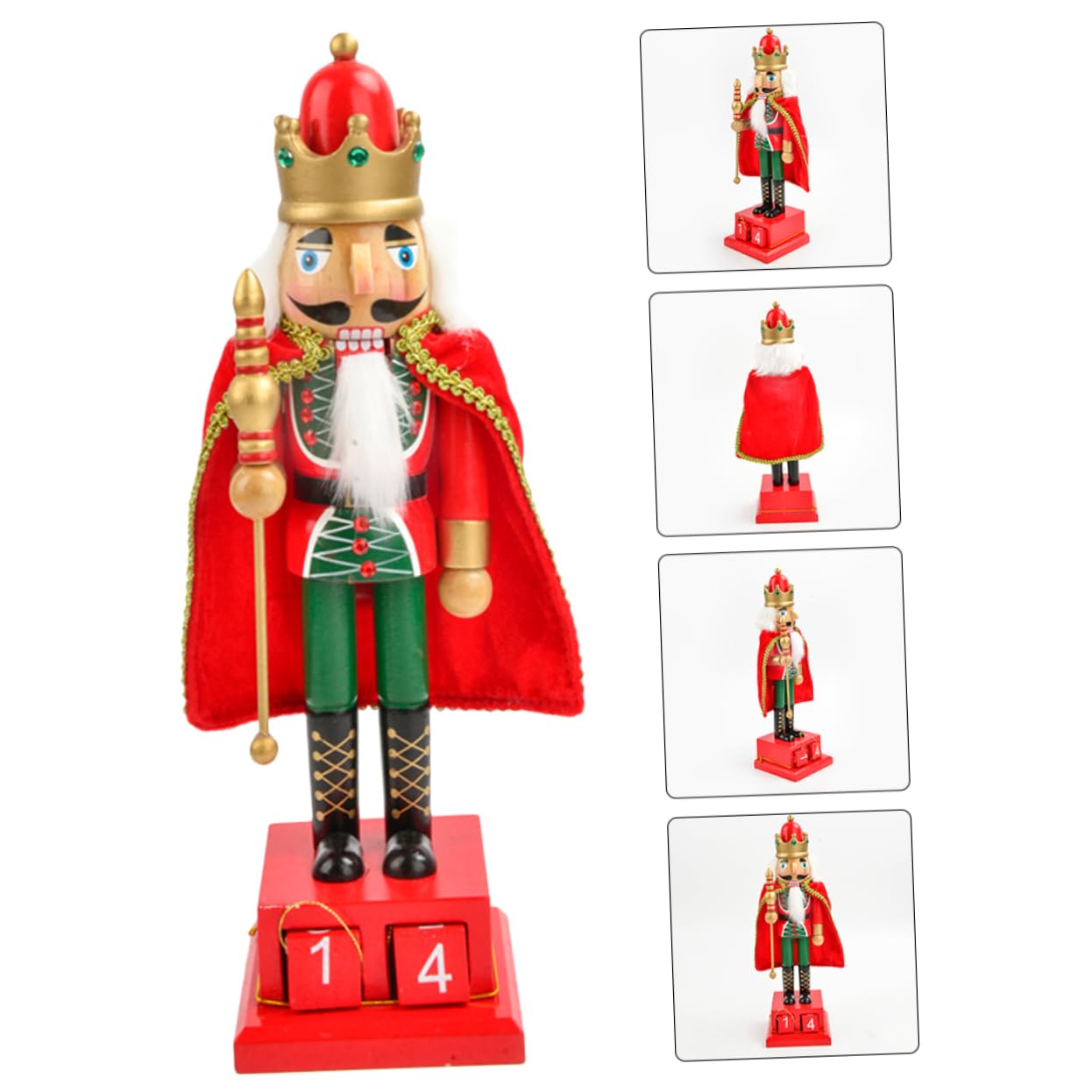 Ipetboom Adorno de Muñeco de Madera para Navidad Calendario de Cuenta Regresiva Decoración Festiva