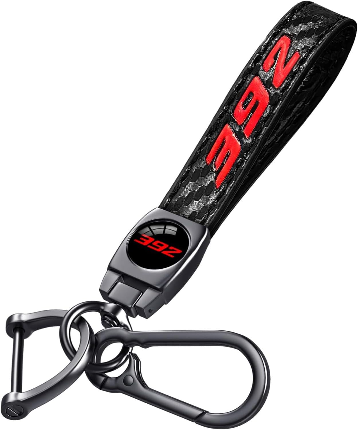 GYFGRTQ Leather Keychain for Compact Saloon Cars 2021 2024 Black Metal Oval Ring Car Accessory Gifts, Carbon Fiber 392, 2.6 Inch-Carbon Fiber