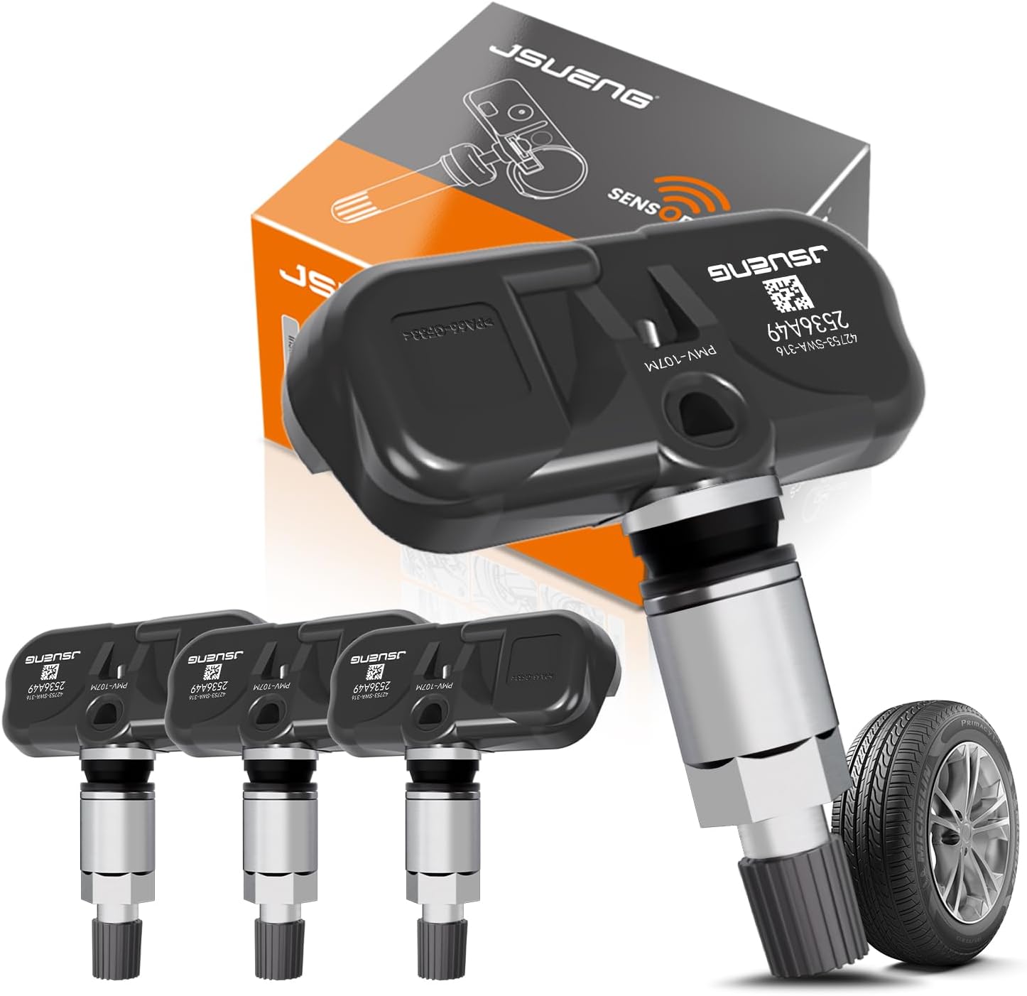 TPMS Sensor fit for 2008-2012 Honda Accord, 2007-2011 Honda CR-V, 2008 Honda Fit, Tire Pressure Monitoring System Sensor Replaces 42753SWA316 42753SWA315 42753S2A325 PMV-107M 315Mhz 4-Pack