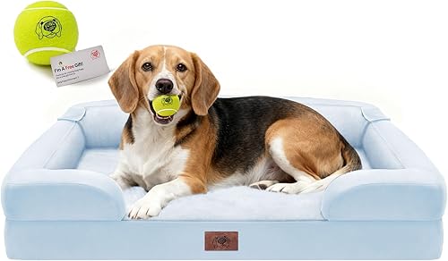 Miniatura 30 de Cama extra grande para perros, cama ortopédica XL de espuma viscoelástica lavable para perros grandes, sofá de mascotas impermeable con reposabrazos