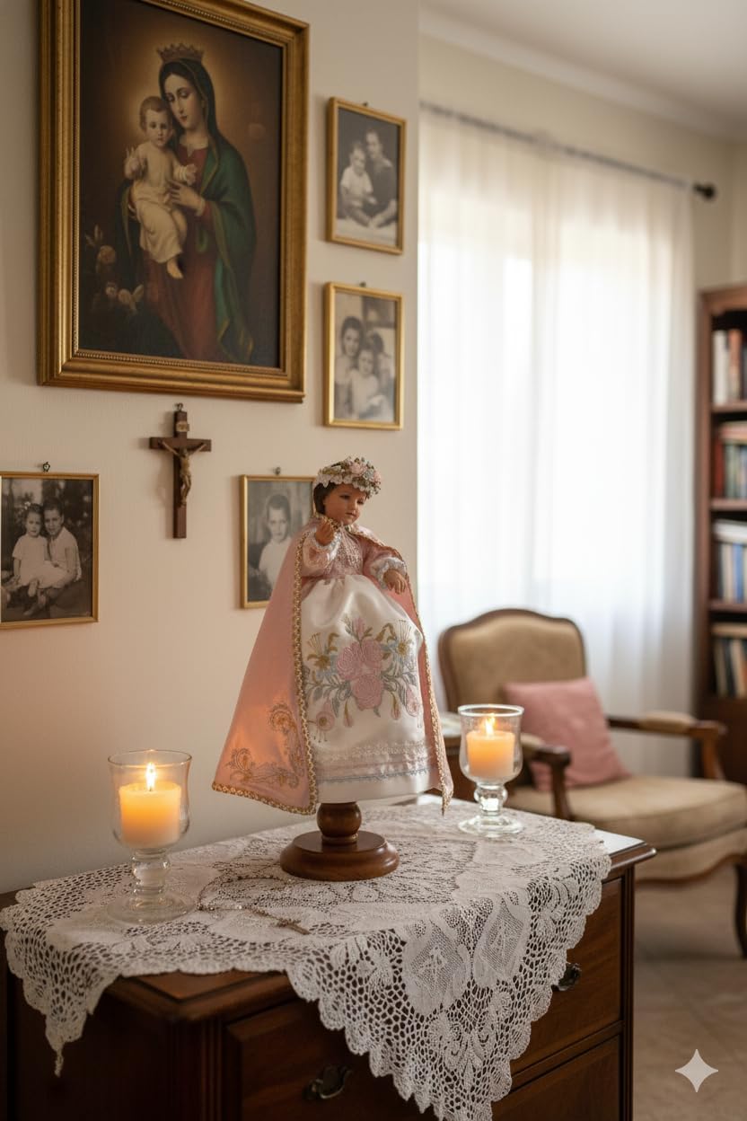 A&C Quinceañeras and More Ropon para divina Infantita Santa Maria with accessories Figure not included