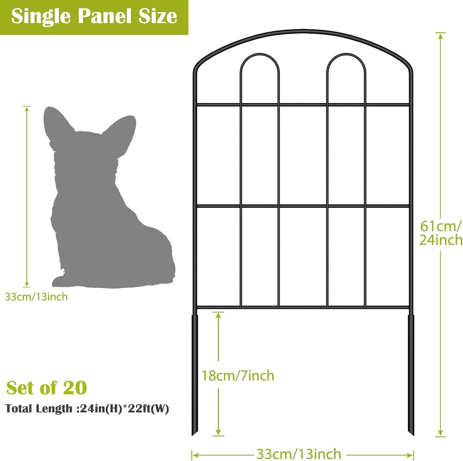 LIANTRAL 20 recinzioni decorative da giardino, barriera per animali, recinzione in filo metallico antiruggine, recinzione per scavare, recinzione per animali domestici, per cani, conigli all'aperto