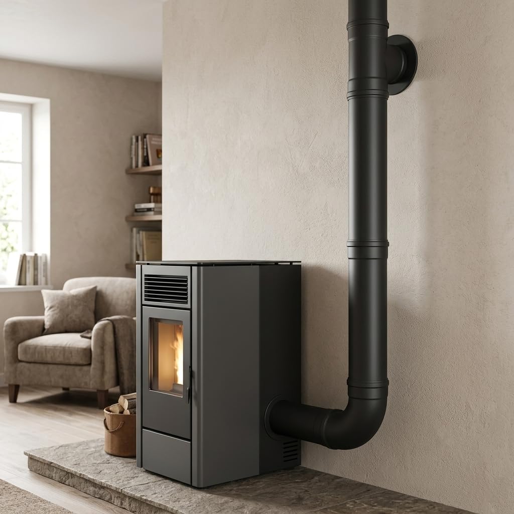 MAKA Tubo 1000 mm Canna Fumaria Pellet Nero Ø 100 mm