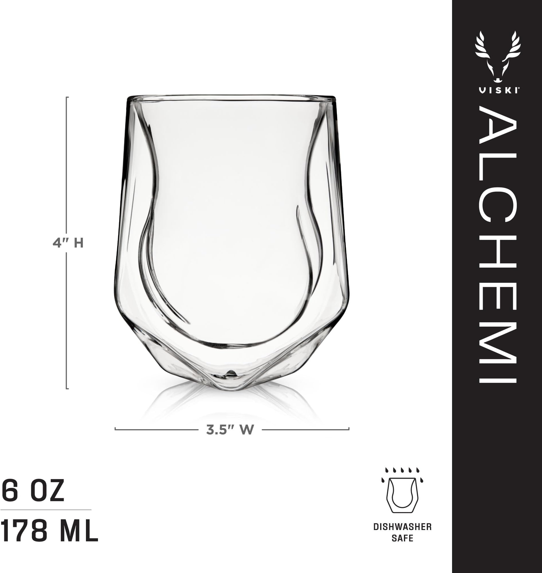 Viski Alchemi Double-Walled Aerating Tumblers Set of 2