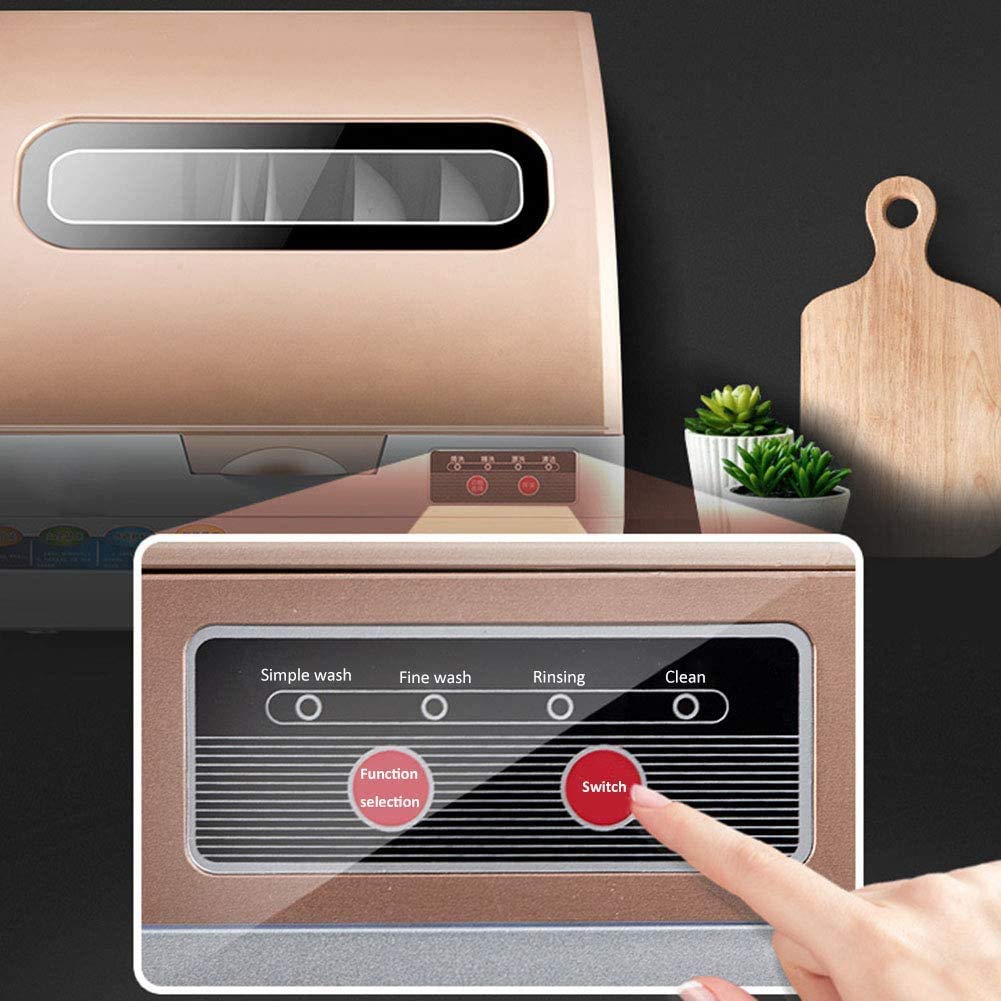 Lavavajillas de sobremesa compacto, Lavavajillas de encimera portátil, Instalación gratuita, Desinfección a alta temperatura, 4 programas, Capacidad para 6 juegos de vajilla, Función de seca