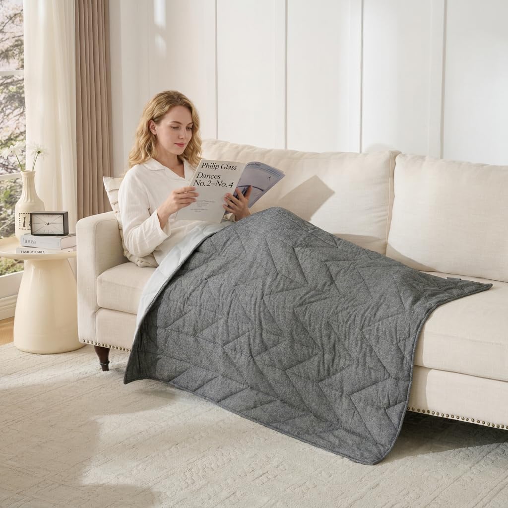 Cool Weighted Lap Blanket Softness 5LBS with Laundry Bag