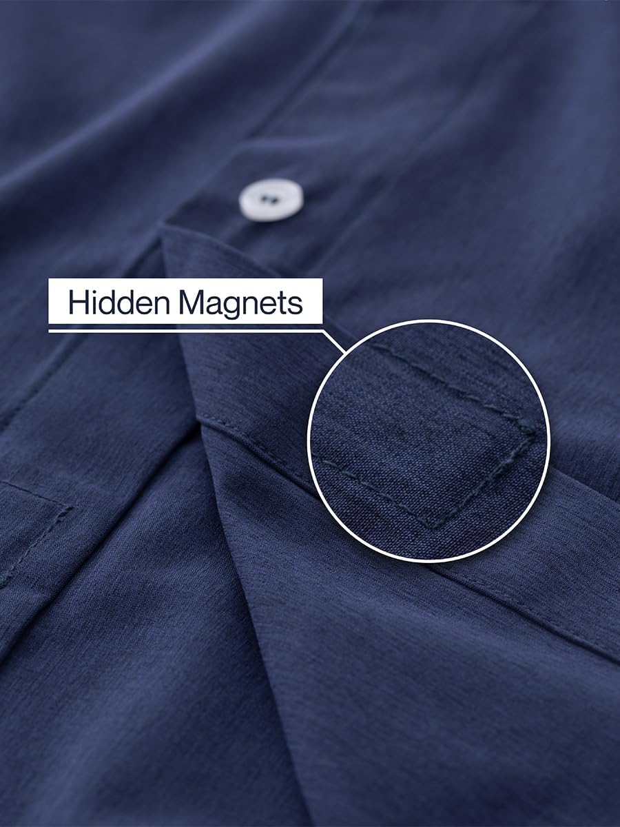 Joe & Bella Short-Sleeve Magnetic Button Shirts for Men - Adaptive Dress Shirts - Easy One-Hand Dressing - Image 5